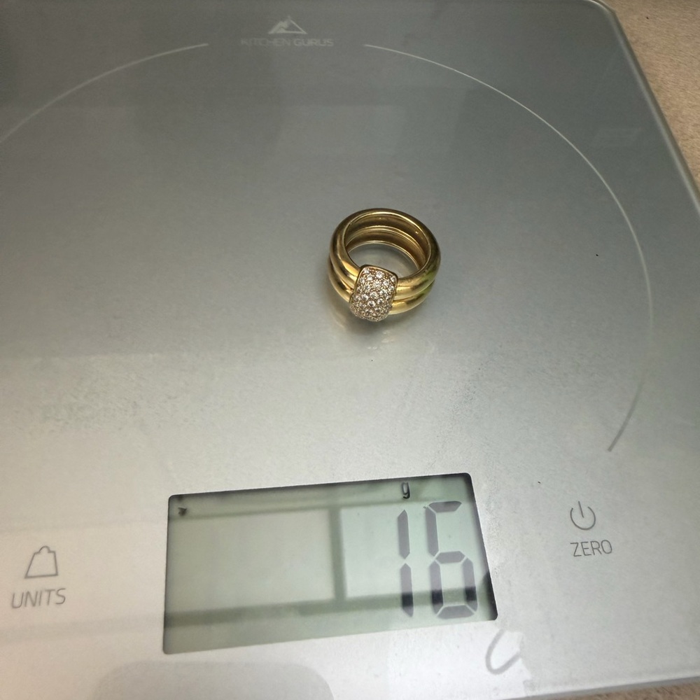 Rare Authentic Chaumet 18K gold ring with diamonds. 16g gold. High class jewelry - Picture 6 of 9